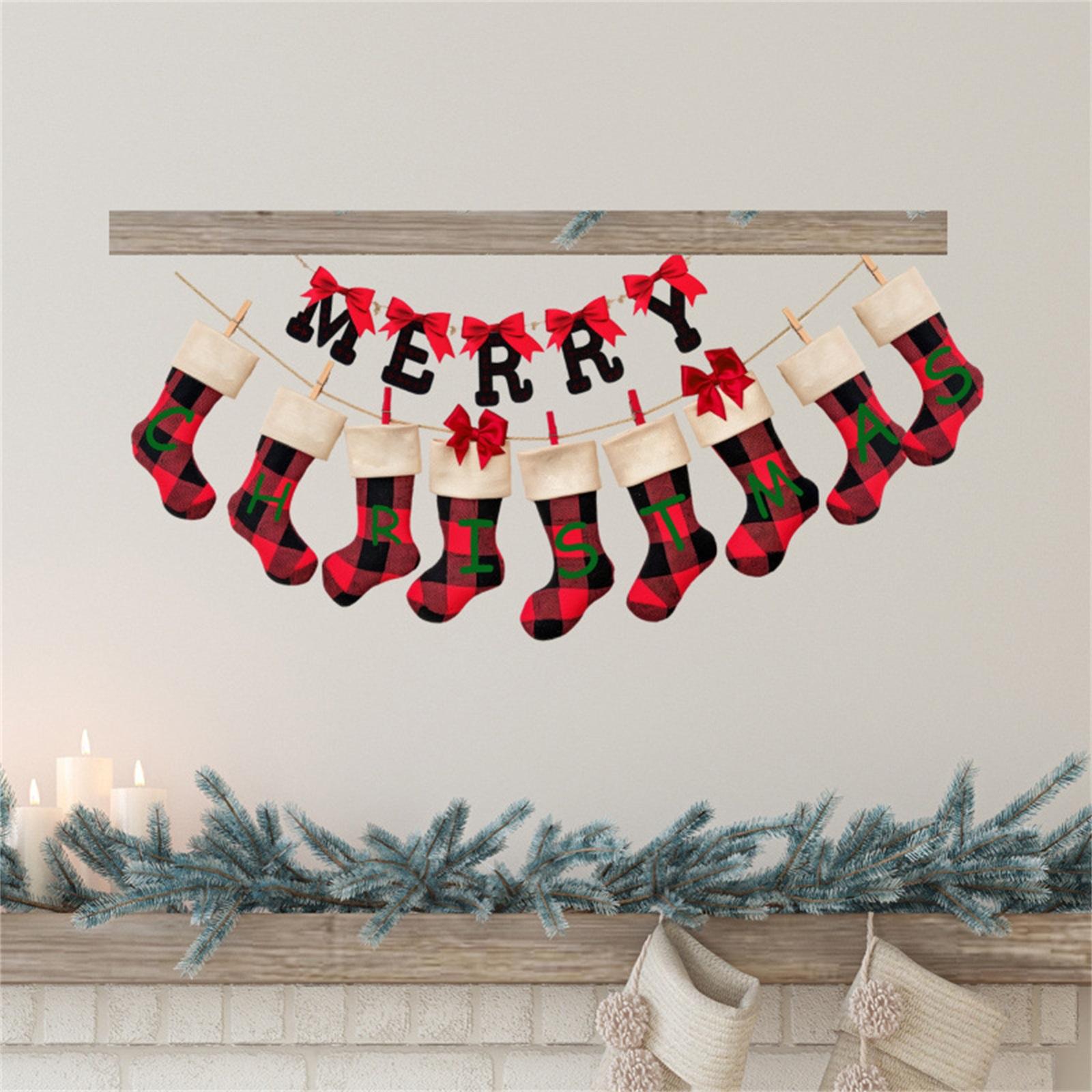 

Christmas Decorations, Stockings, Wall Hangings, Stickers, Living Room Holiday Party Wall Decorations, Wall Stickers One Size
