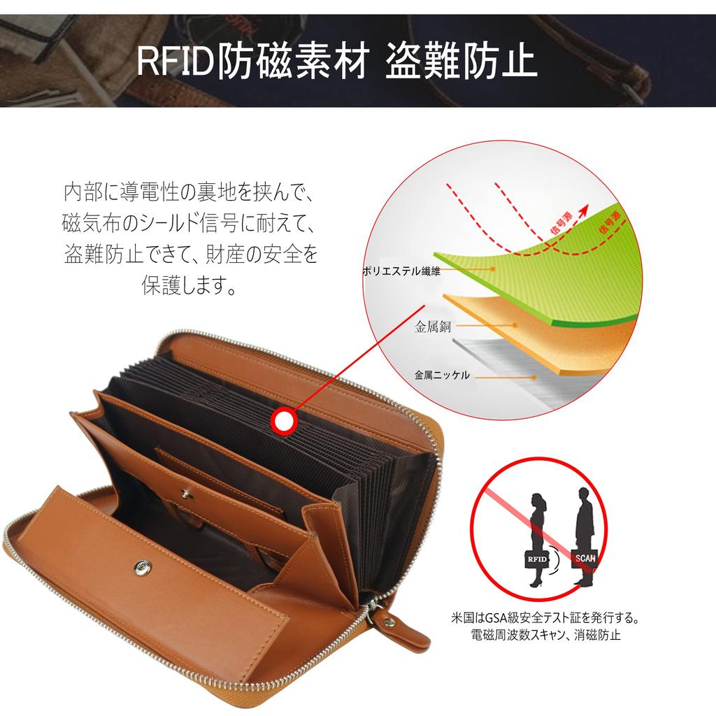 Jxleichi Long Made with Genuine Tochigi YKK Vertical Card Holds 25 Coin Crafted by Top Wallet Ideal for Men and Ideal for Good Fortune Men's Wallet,