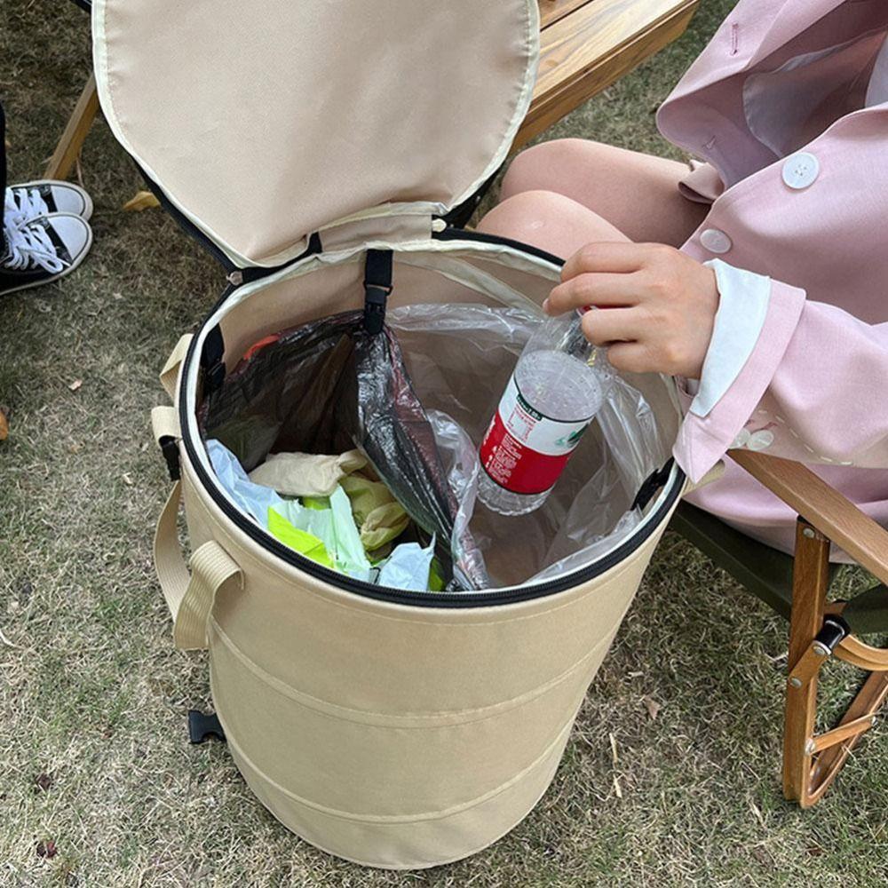Foldable Camping Garbage Bin Large Capacity Deciduous Garbage Bag  Household Cleaning