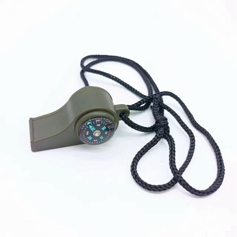 3pcs Outdoor Multifunctional Three-in-one Whistle Life-saving Whistle with Compass Thermometer Competition Referee Whistle