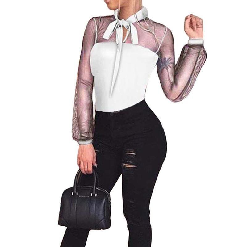 Women Sleeve Long Sexy Stretch Bodycon Bodysuit Tops Casual Leotard Plain Shirt