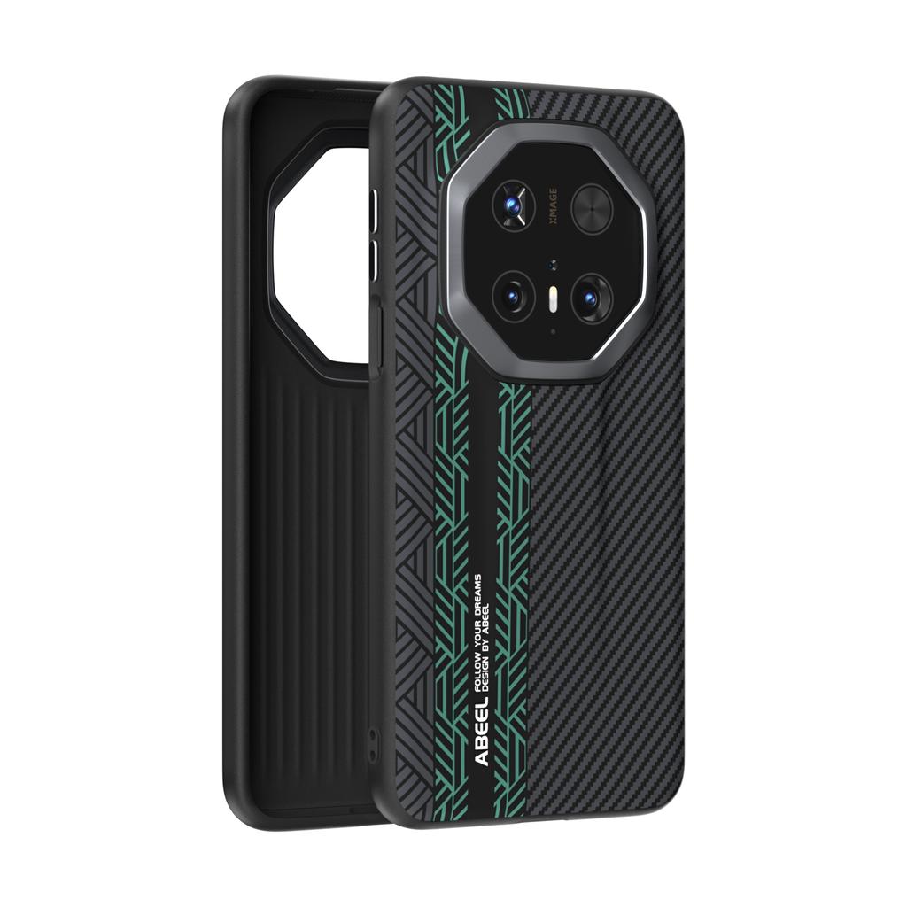 For Huawei Mate 70 RS Case Slim Lightweight Shockproof Anti-Fingerprint Carbon Fiber Case Alloy Lens Anti-slip Grip Funda