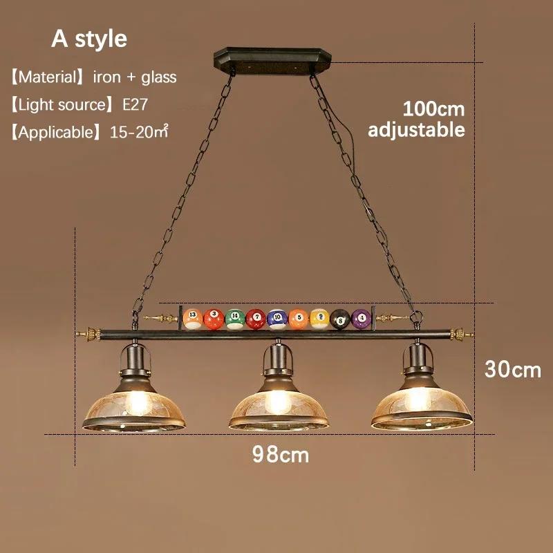 Nordic retro restaurant billiards pendant light bar coffee shop hotel personalized LED lights room decoration lighting fixtures