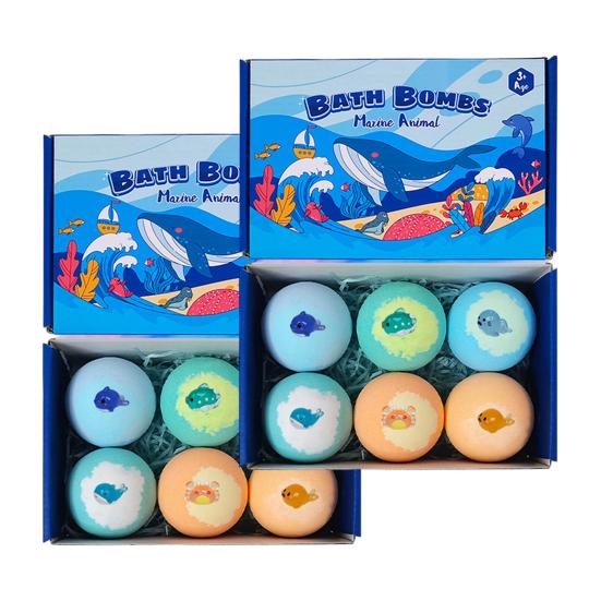 Bath Bombs with Built-In Bath Bubble Toys Skin-Friendly Bubble Bath Set Animal