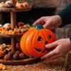 Decorative Halloween Pumpkin Face Tinplate Box Pumpkin Shape Mini Snack Packaging Box  Party Supply