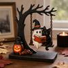 Halloween Wooden Reading Bookshelf Decoration Desktop Tabletop Ornament for Holiday Home Decor