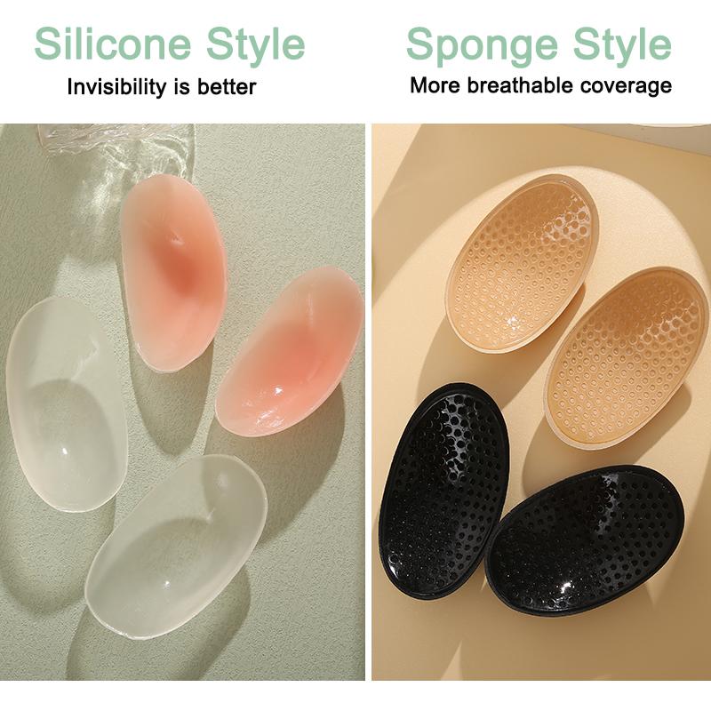 FINETOO  Ladies Clothing Silicone Shoulder Pads Non-slip Shoulders Invisible Breathable Reusable 1 Pairs Transparent And Skin Tone