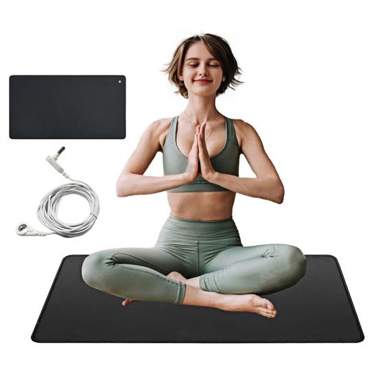 Earthing Grounding Yoga Mat Universal Anti-Slip Conductive Faux Leather Anti-static Stress Relief Foot Therapy Sleep Aid Earthing Mat