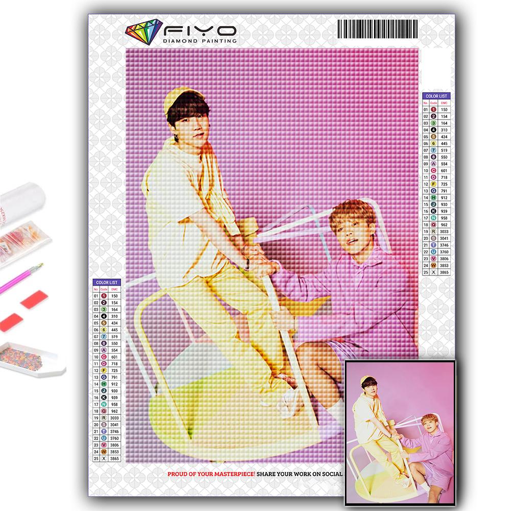 5D DIY Diamond Painting Cross Stitch Korean Boy Group Diamond Embroidery Mosaic Wall Art Home Decoration