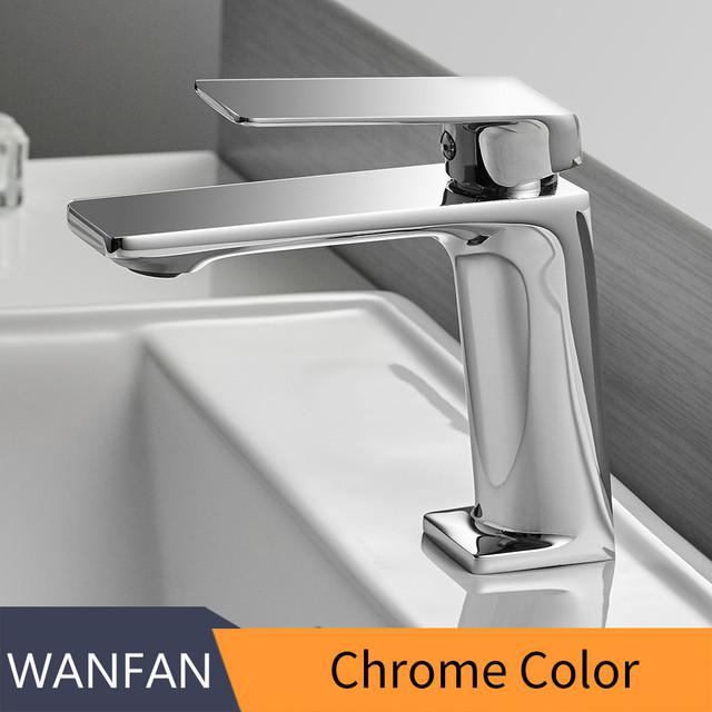 Modern Brass Indoor Hot Cold Waterfall Face Wash Foaming Wash Basin Faucet for Hotel Bathroom Toilet (as the picture,Brass)