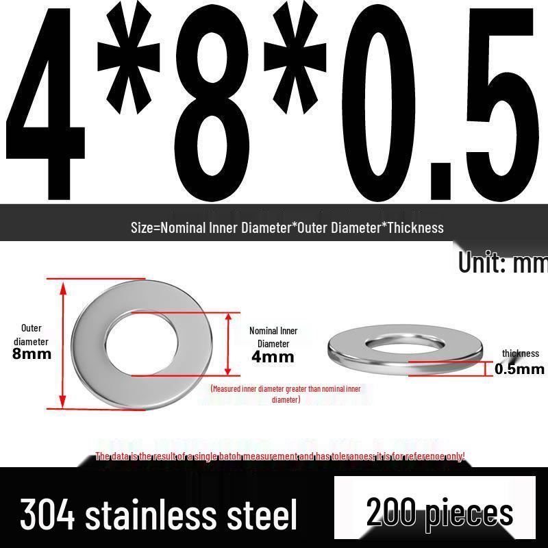 Thickened 304 Stainless Steel Flat Washer Spacer (M2-M36)