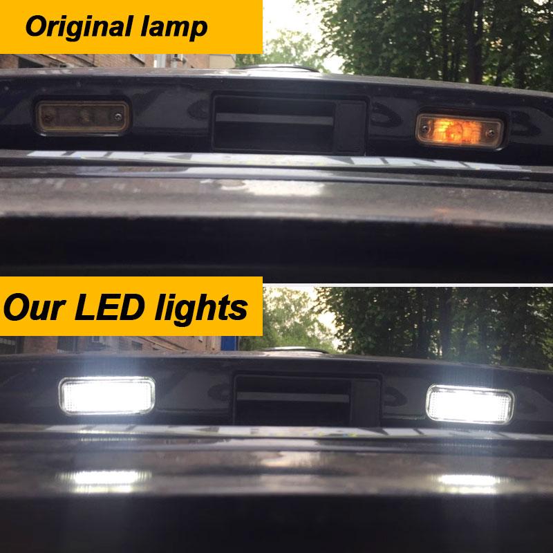 2PCS White LED License Number Plate Lamp For Mercedes Benz CLS-Class W219 W203 5D R171 2D W219 4D OEM# MA2038200556