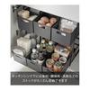 Yamazaki Jitsugyo 5219 Under Sink Storage Basket, 2 Tiers, Black, Approx. W16 x D32.5 x H46cm, Tower Sliding Storage Rack with Dividers, Complete