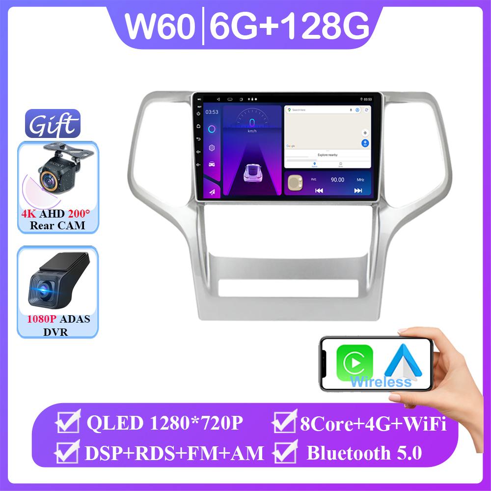 Carplay Android 14 For Jeep Grand Cherokee WK2 2010 - 2013 Auto Radio Multimedia Player Stereo Video Touchscreen Navigation GPS