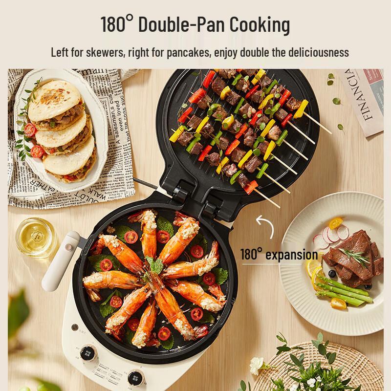 BEAR Electric Griddle & Pancake Maker, Deep Removable Plates CN Plug (adapter Included)
