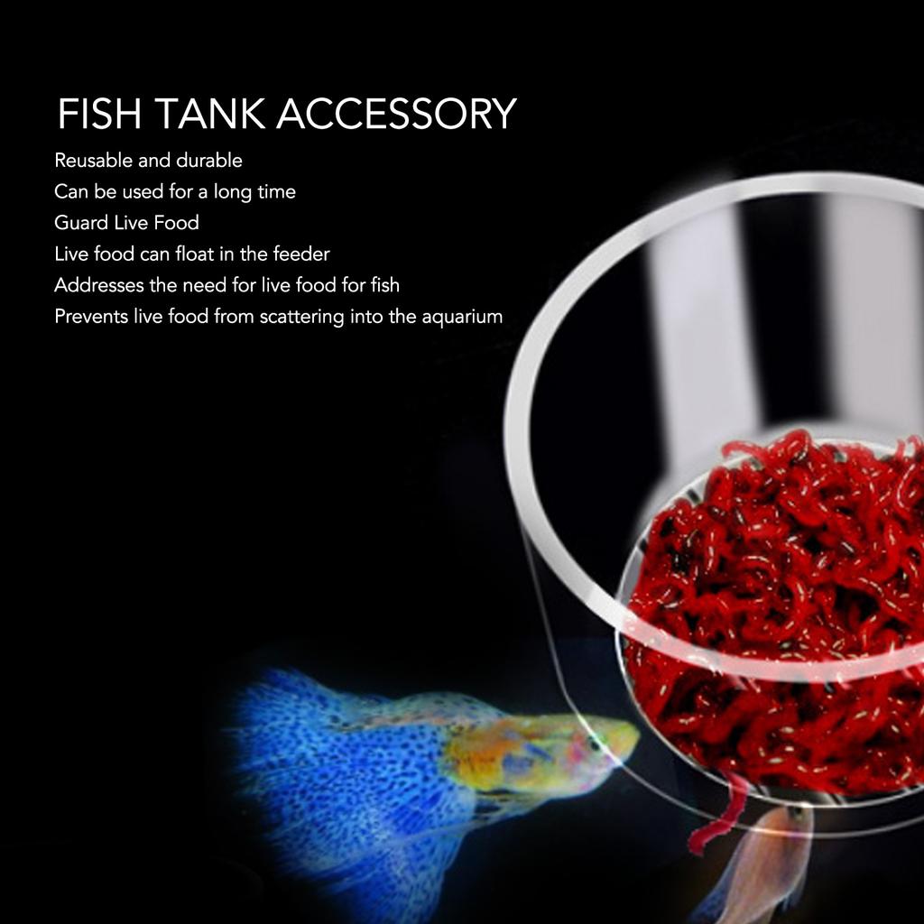 Aquarium Red Worm Feeder Transparent Small Cone Fish Feeding Cup for Brine Shrimp Blood Worm