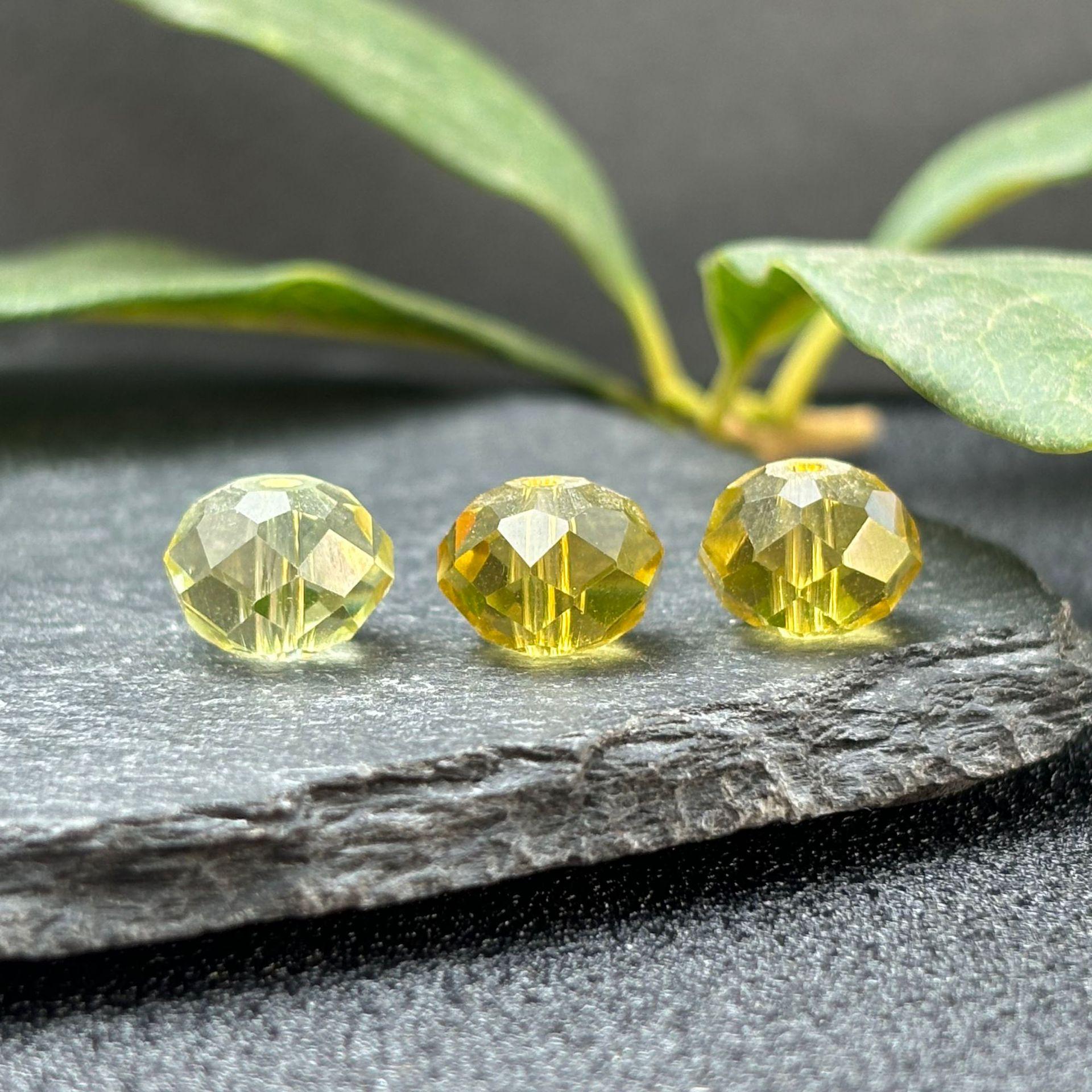 

Qi Zhu Yellow Crystal Faceted Spacer Barrel Beads for DIY Jewelry Making Approx. 8x10mm