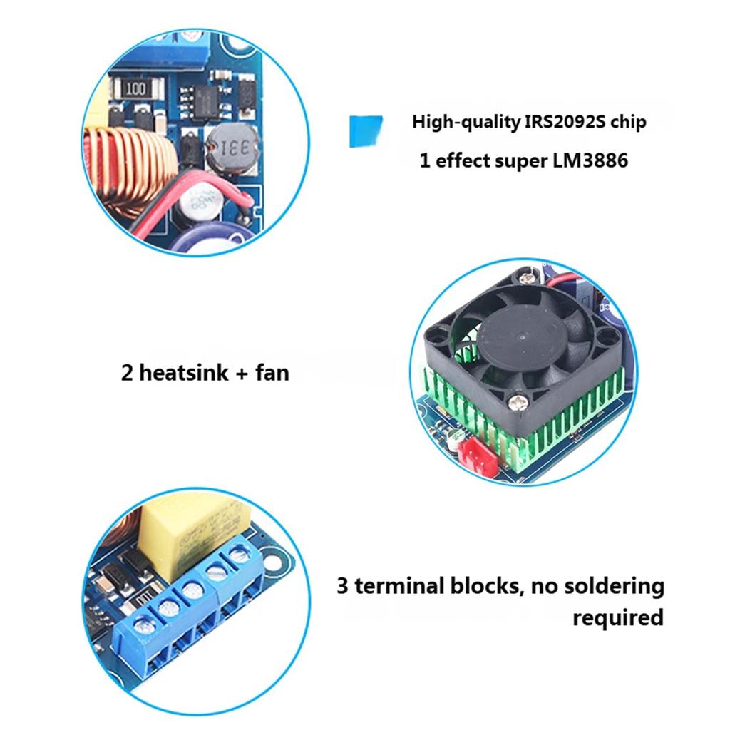 IRS2092S Power Amplifier Board 500W HIFI Amplificador Class D Mono Digital Sound Amplifier Sound Speaker Home Amplify