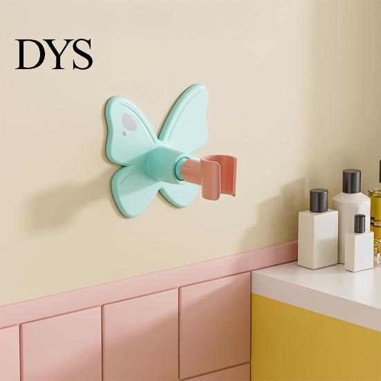 Bathroom Wall Organizer Butterfly Shower Head Holder, Mounted Self-adhesive Handheld Pet Bathing Holder Bracket, Universal Adjustment Waterproof