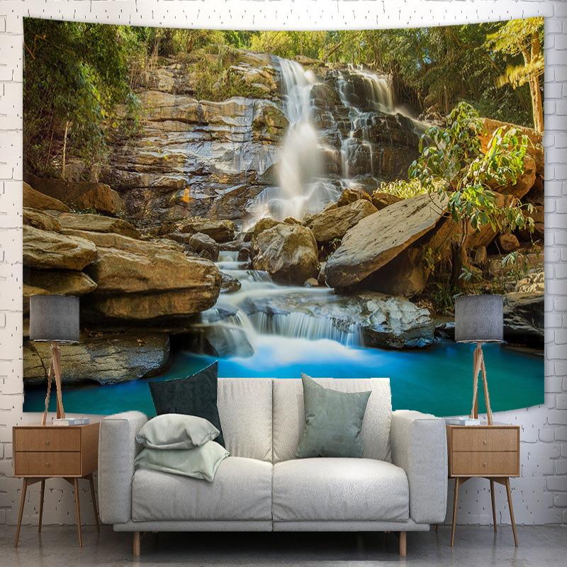 Scenic landscape background fabric digitalprinted polyester tapestries living rooms bedrooms macrame wall hanging room decor