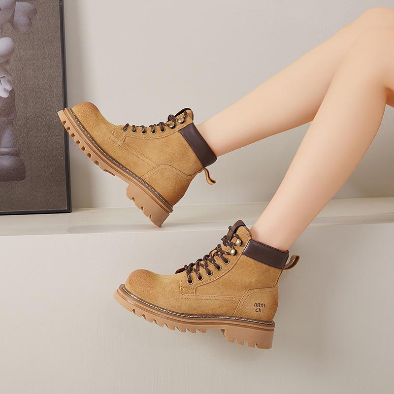 New Boots, Women's Shoes, Height-increasing, Retro Casual Sports, Mountaineering, Anti-slip Workwear, Short