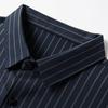 Woodpecker Men's Iron-Free Striped Long Sleeve Shirt – Wrinkle-Resistant, Elastic, Casual Wear for Middle-Aged Men (Spring/Autumn)