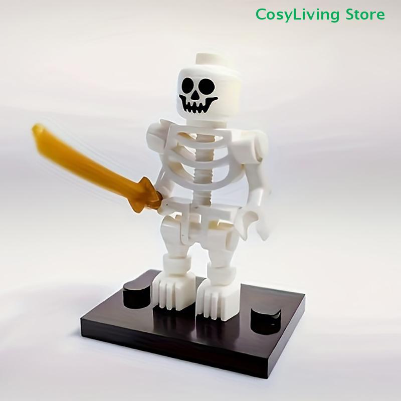 12Pz Soldati Scheletrici Blocchi da Costruzione Figure di Halloween Mini Blocchi da Costruzione Ossa Persone Scheletro Corpo