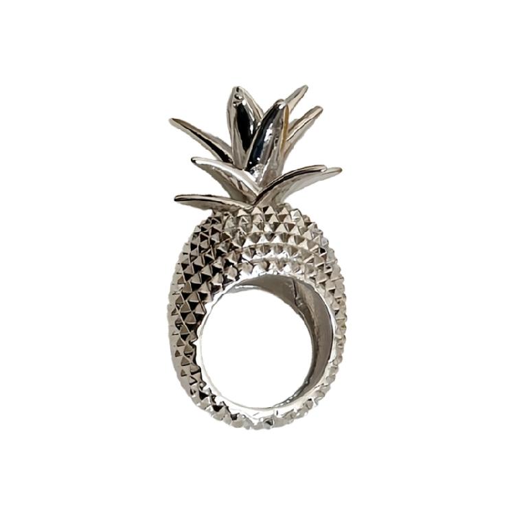 

Unique Metal Pineapple Rings Statement Rings Alloy Texture Suitable for Women Oversized Retro Design Jewelry Essential