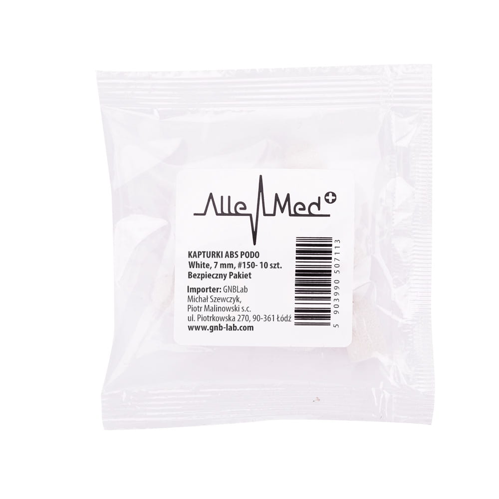 Kapturki Do Pedicure 7 Mm Gradacja 150 10 Szt Abs Podo Allemed Biały White