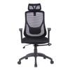 Iris Plaza Bürostuhl Stuhl Schreibtischstuhl Kopfstütze Netzstuhl Polyester Schwarz x Schwarz OFC-08