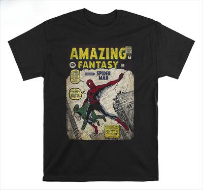 Genuine Incredible Fantasy Spider-Man Poster Gildan Pop Print Men's Comfortable Cotton T-Shirt Loose Plus Size Top
