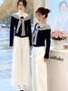 Korean Style One-Shoulder Striped Tie-Up Long Sleeve T-shirt for Women