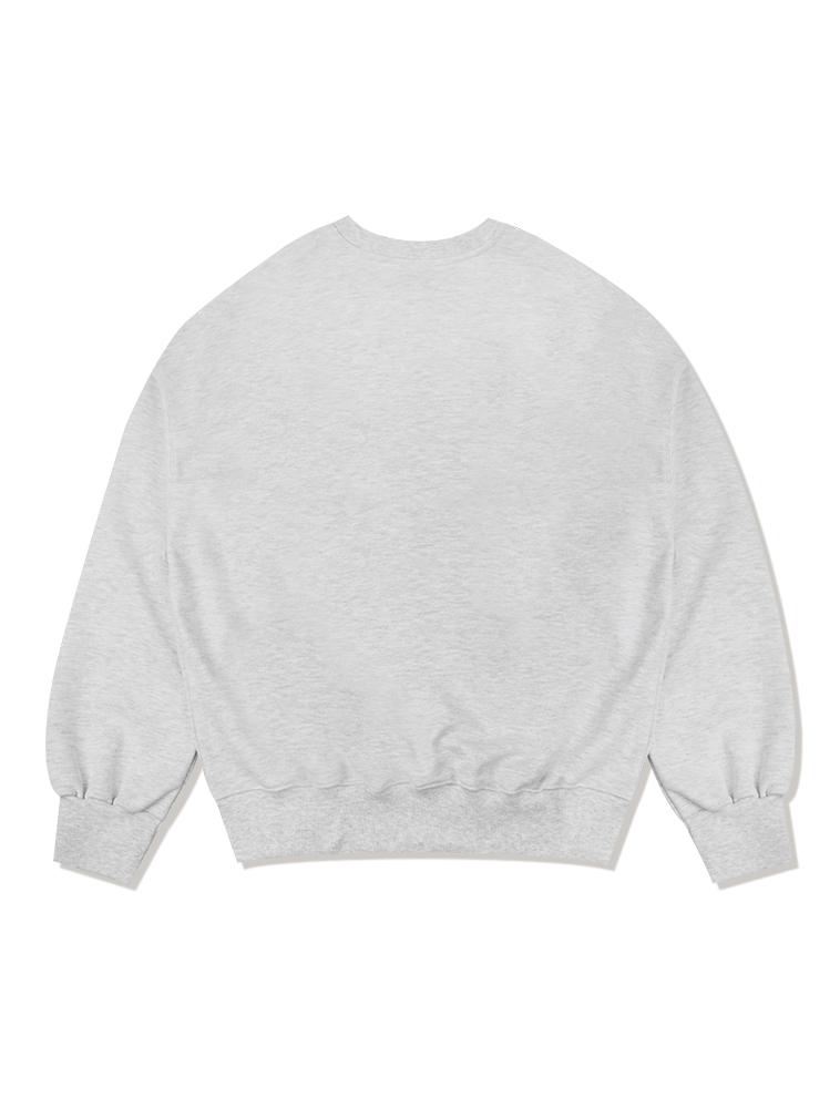 LA MAISON STUDIO Women'S Crop Classic Logo Embossed Embroidery Heavy Terry Henley Neck Ash Grey (Fcd3Ts708W)