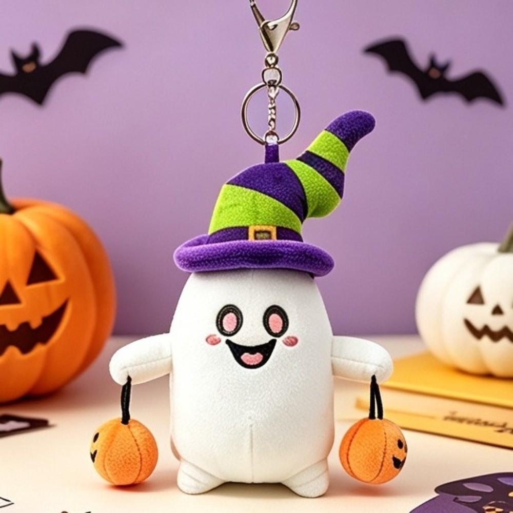 Kawaii Halloween Ghost Plush Keychain Funny Cartoon Plush Pendant Plush Toy Kids Gift