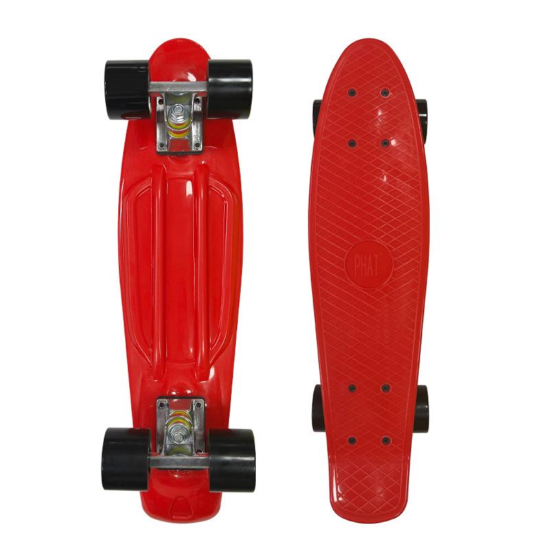 Colorful Children's Kick Skateboard - Fish Type Plastic, Four Wheels, for Street Surfing and Commuting