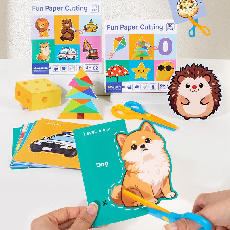 Children s Creative DIY Cartoon Colored Paper for Kindergarten Crafts Beginner Paper Cutting