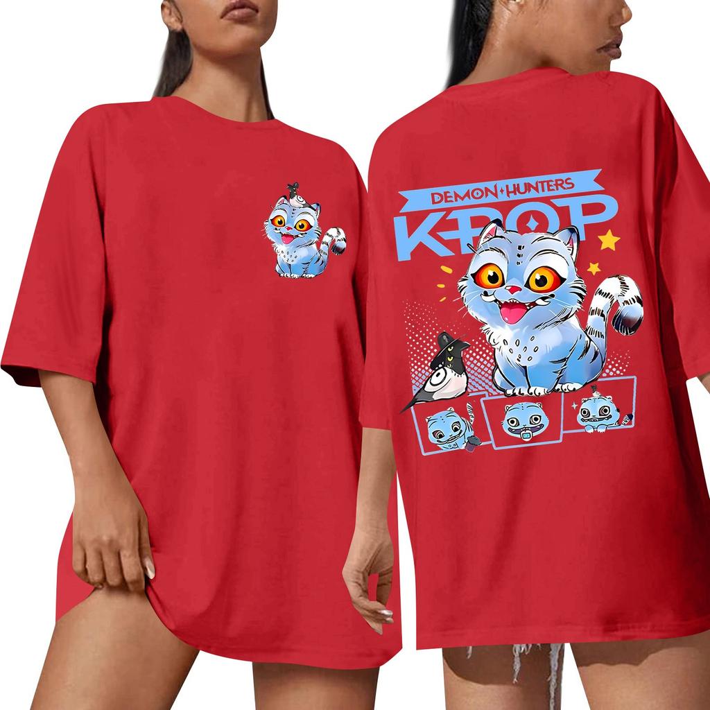 Women's Round Neck Short Sleeve T-shirt Casual Loose Top