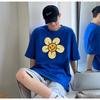 Drew House New Men's Clothing Flower Printed Logo T Shirt Men's and Women's Printed Loose Short Sleeve T-Shirt Ropa Hombre