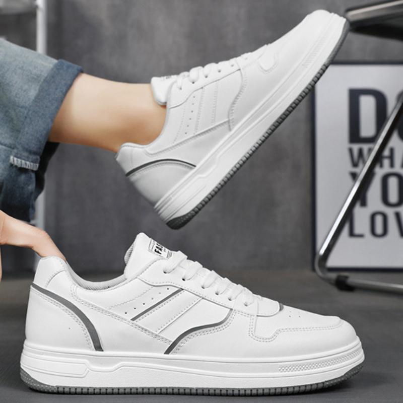 Fashion Autumn Spring Sneakers Men 2024 Nwe Vulcanized Shoes Platform Fashion White Leather Shoes Casual Sneakers Male Chaussure Homme