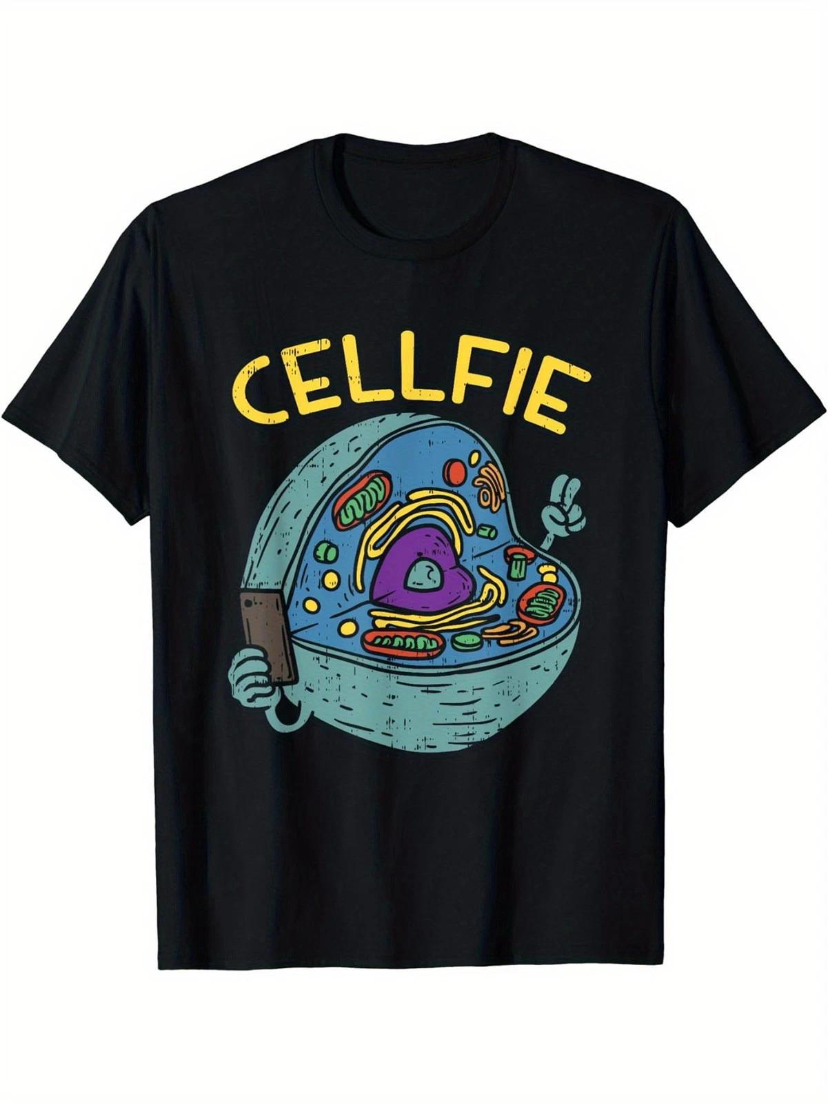 Cell fie Funny Biology Cell Graphic T-Shirt Science Nerd Humor Tee M