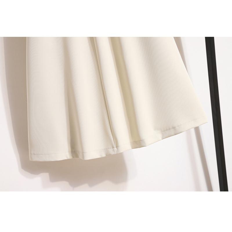 DIMANAF 2025 Plus Size Summer Elastic Skirts High Waist Casual Women Loose Long Skirt Pleated Fashion Vintage Maxi