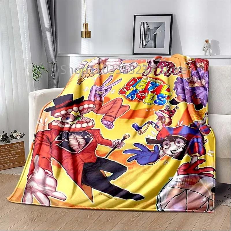 Cartoon Pomni Jax Digital Circus Magie Decken, Kinder Überwurfdecke, für Schlafzimmer Wohnzimmer Sofa Bett Auto, Kinder Geschenk, Decke