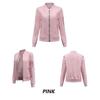 Bomber Jacket Women Thin Casual Zipper Long Sleeves Side Pockets Autumn Spring Outer Wear