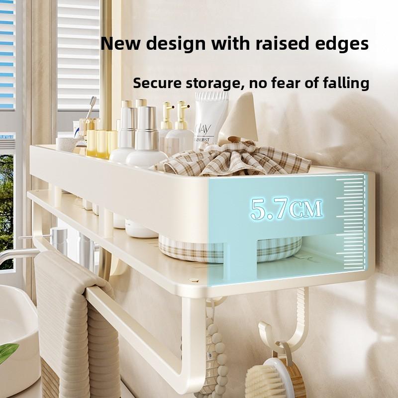 Moderne minimalistische weiße wandmontierte Badezimmerregale mit abnehmbarem Design für Duschaufbewahrung und Toiletten