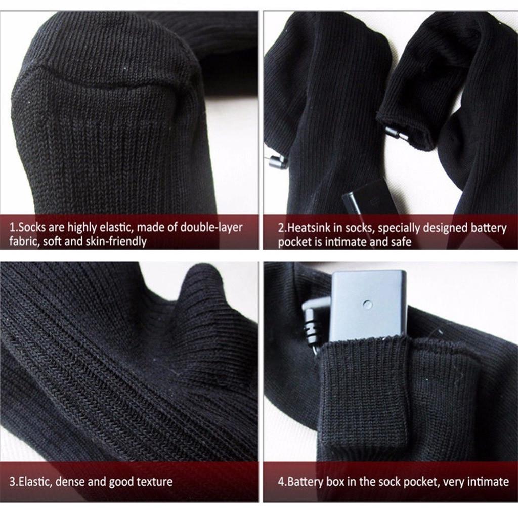 (Joy choose)Chargable Battery Electric Heated Socks Boot Feet Warmer Winter Outdoor  Hot