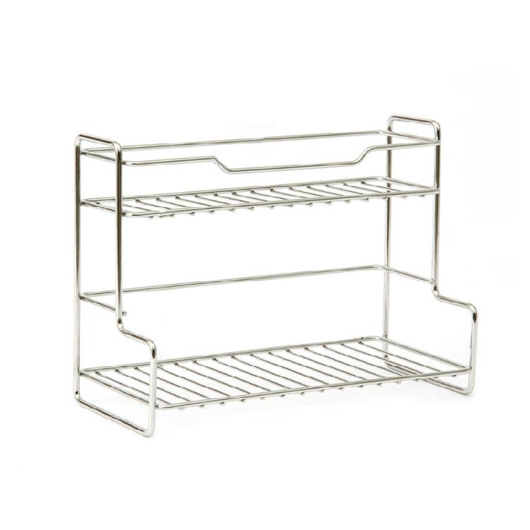 Schlafzimmer und Küche Doppellagiges Robustes Edelstahl-Lagerregal zur Organisation von Büchern, Zeitschriften und Gewürzen