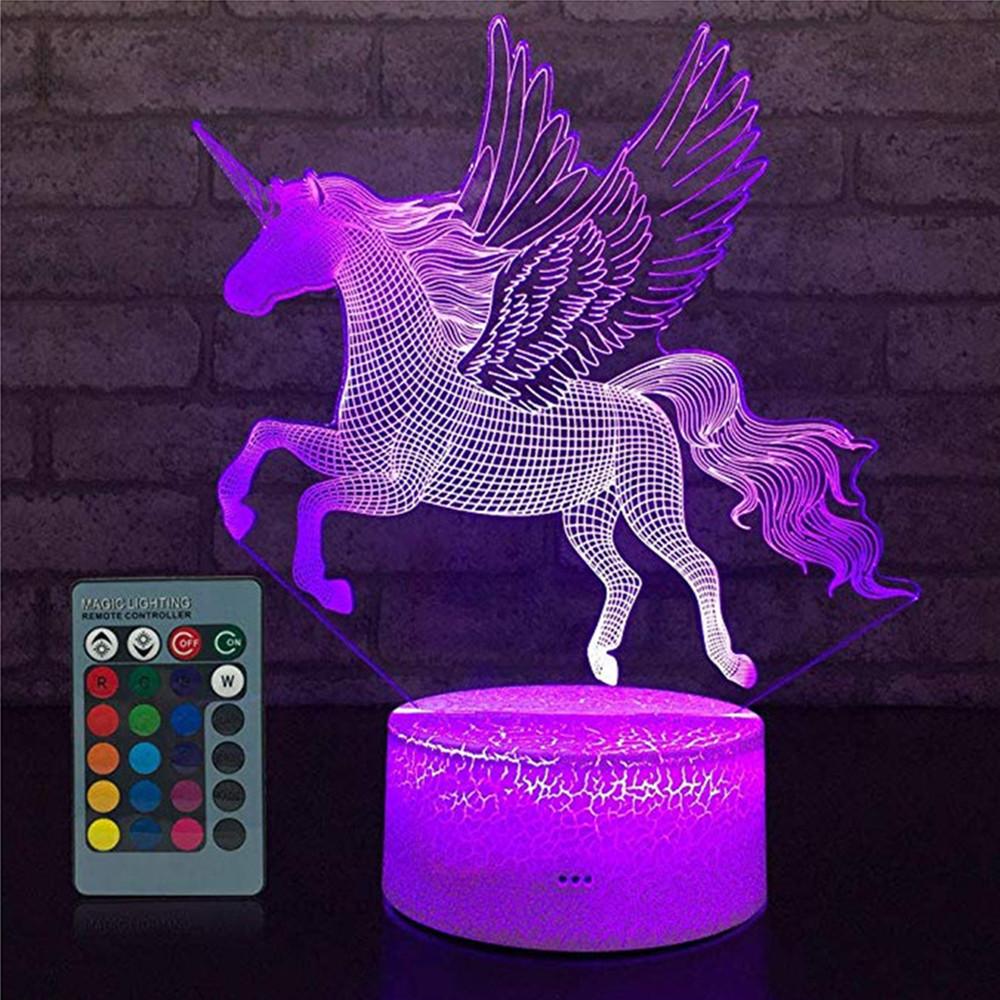 

LED Beautiful 3D Animal Shaped Table Lamp 7 Color Change Touch Remote Control Night Light Room Decor Holiday Girlfriend Kids Toy Romantic Gift #8#0