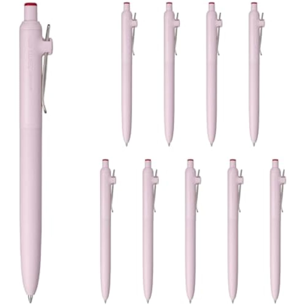 Mitsubishi pencil, water-based ballpoint pen, uniball, Zento, basic 0.7, red, 10, UBNZS07.1510P