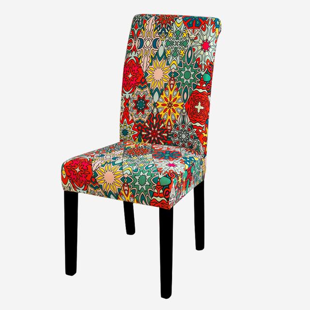 Geometry Chair Furniture Cover Dining Elastic Chair Covers Spandex Fabric Elasticized Elastic Office Chair Case Anti -Dirty Removable 1pc