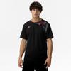 Dry Aeroflow Game Shirt, Short Sleeve, Dynamotion Fit, Highly Breathable, Perfect for Tennis and Badminton, Unisex, Black, Size S (62JAC012)